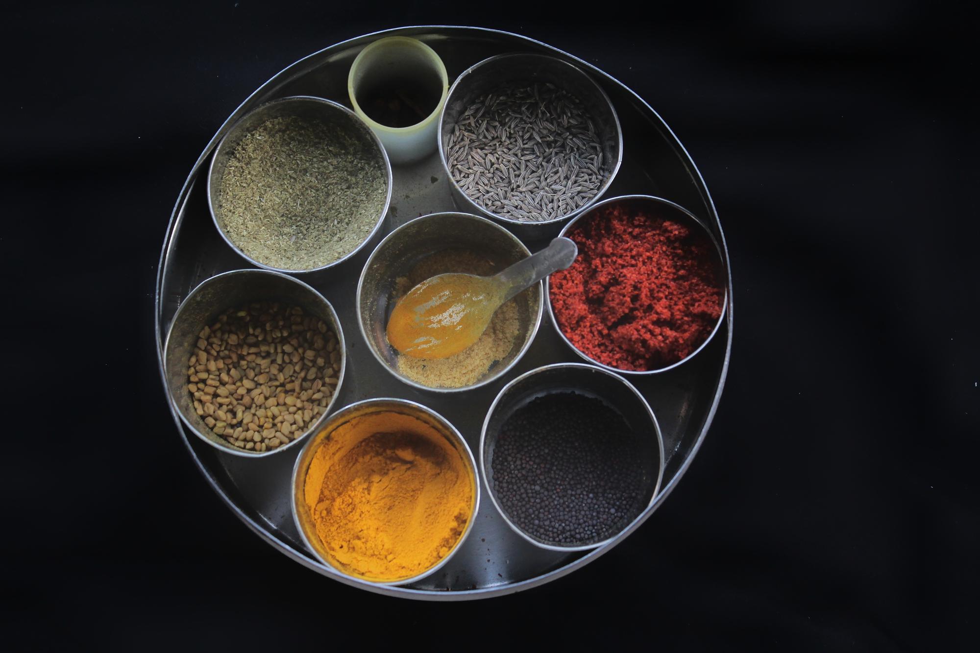 Close up of spice selection